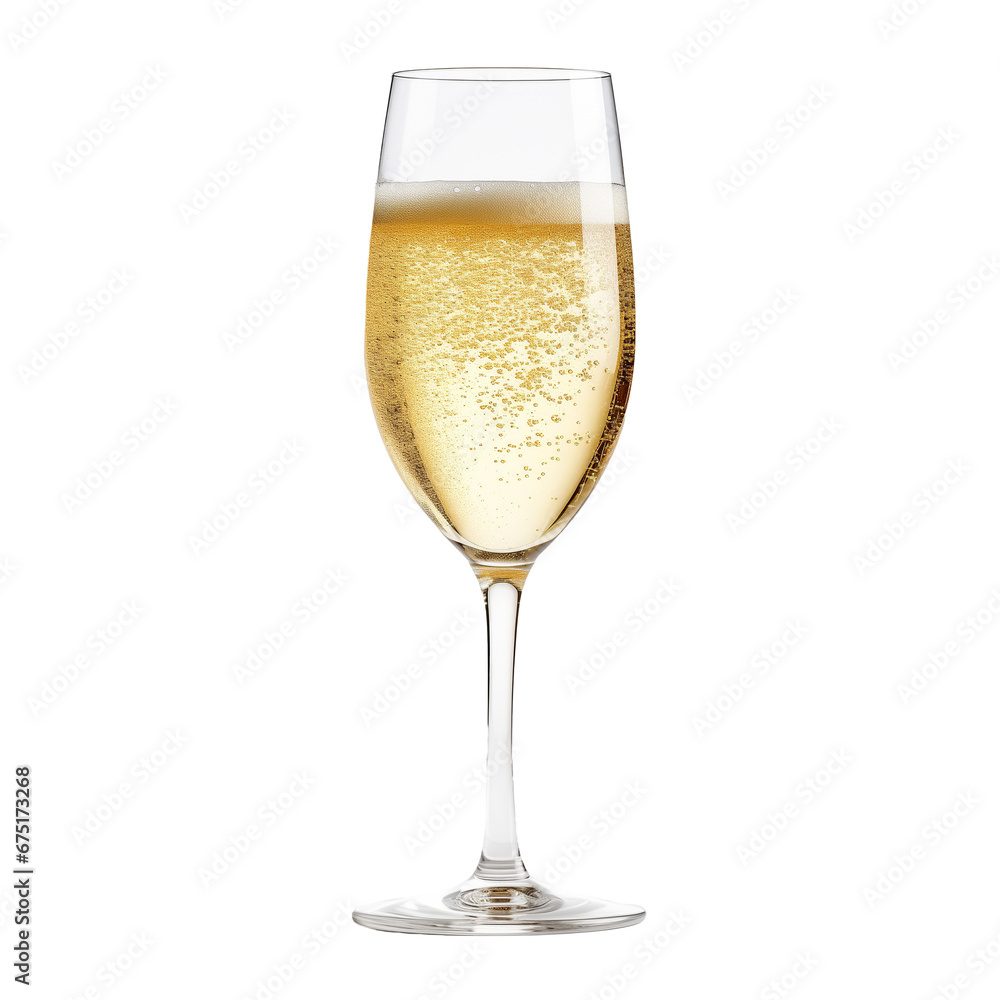 glass of champagne on a white isolated background glass of champagne on a white isolated background
