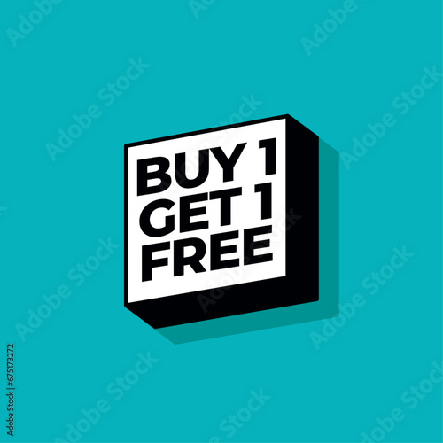 Buy 1 Get 1 Free sale banner template. 