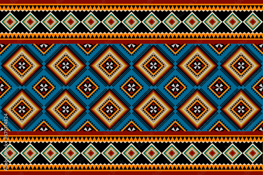 Ethnic fabric.beautiful pattern.folk embroidery,Bohemia style,Aztec geometric art ornament print.ethnic abstract Inkatha art.Seamless fabric.design for fabric, carpet, wallpaper, clothing,background.