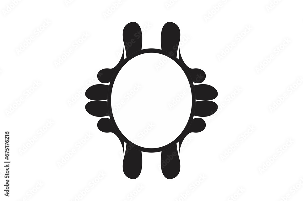 Fototapeta premium Liquid Ornament Border With Transparent Background