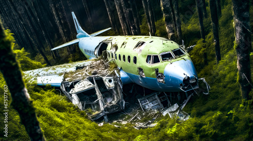 Plane that is sitting on the ground in the grass with it's door open. © Констянтин Батыльчук