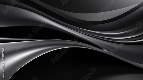 Background of sleek lines and strokes in silver and black, graphite and onyx © AnnTokma