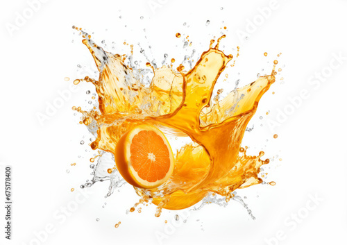 Citrus Burst: Orange Sensation on a White Canvas © BiljanaMoe
