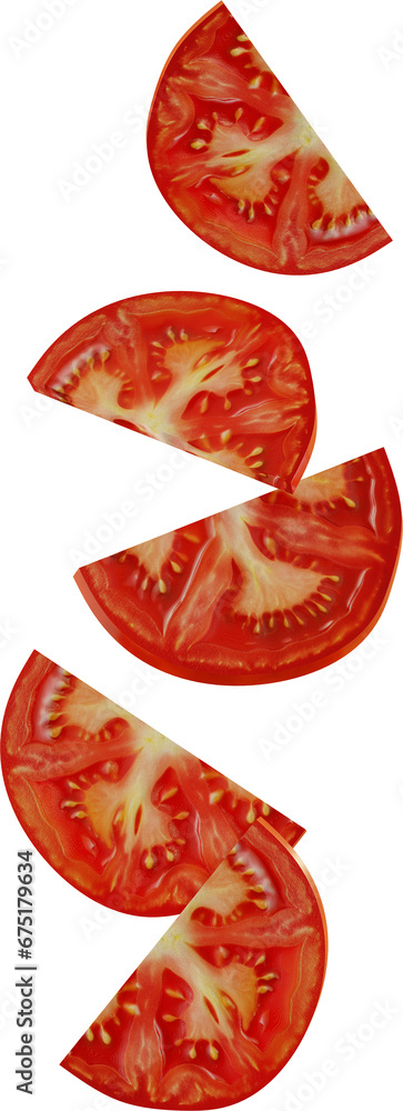 Fototapeta premium slices of raw red tomato