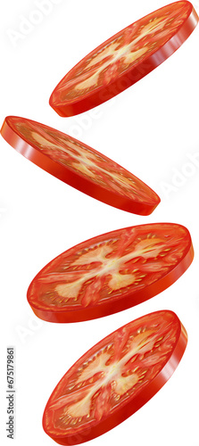 falling red tomato
