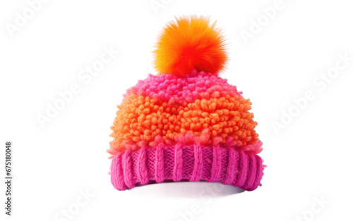 Handmade Knit Hat with Pom-Pom on Transparent PNG