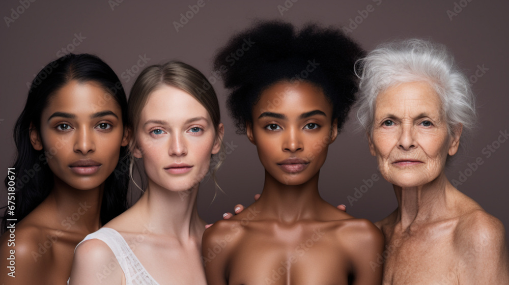 women of different age and nationality portrait women of different age and nationality portrait