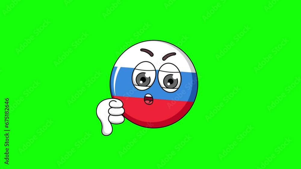russia flag cartoon with thumb-down hand, emoji green screen animation
russia flag cartoon with thumb-down hand, emoji green screen animation