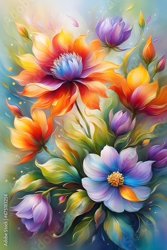 Adorable flower paintings with bright colors