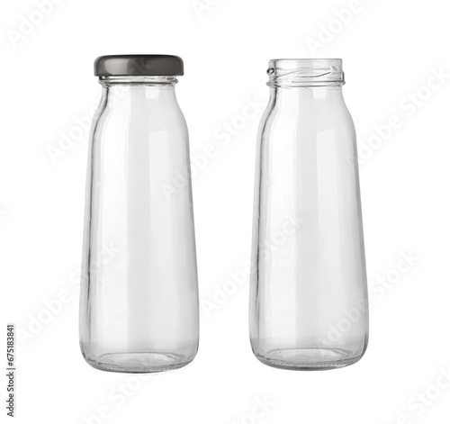 Glass jars or bottles isolated