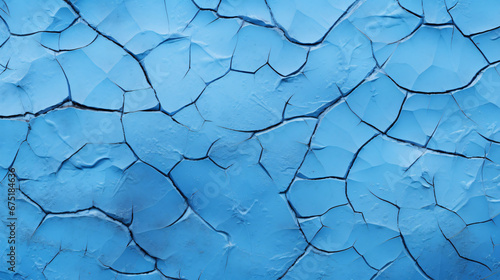 Blue background with cracks on the ice surface