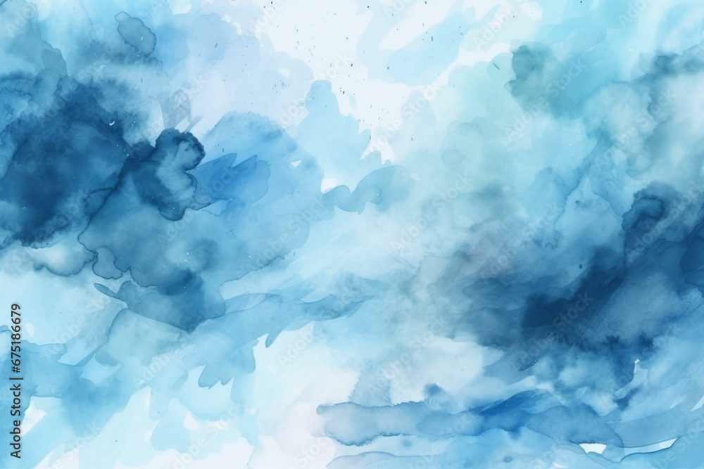 Aesthetic blue watercolor background. Generative AI