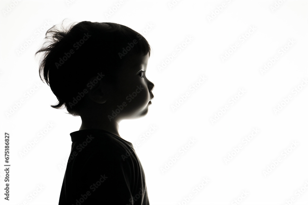 a young boy is looking up at something