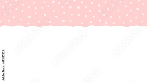 雪のような水玉模様とピンク色のかわいい背景 - 手描きの冬･ホリデーシーズンのイメージ素材 - 16:9
