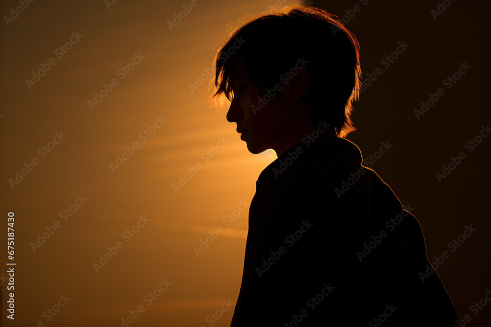 a man standing in the sun with his back to the camera