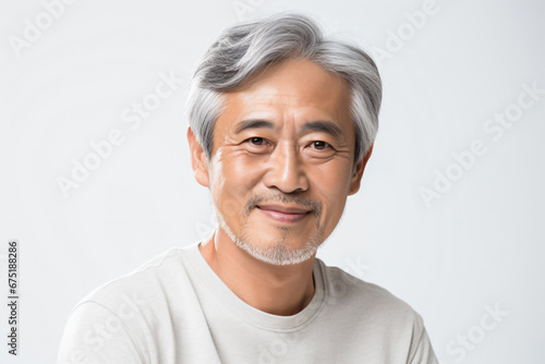 a man with a white shirt and a gray beard