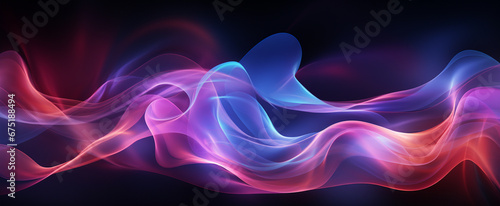 abstract Wavy glowing neon light effect background