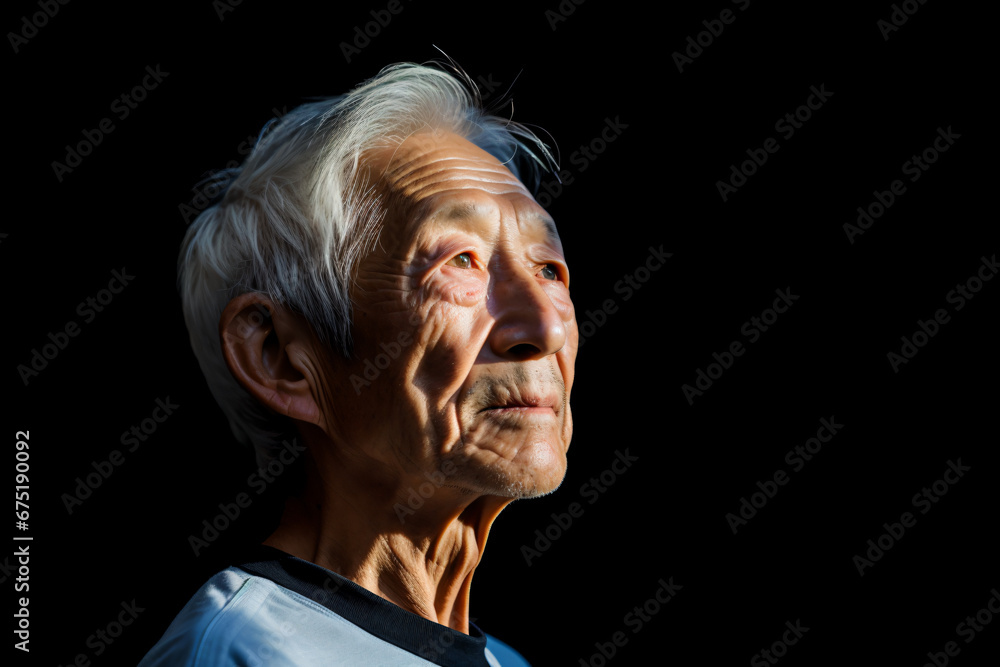 a man with white hair and a blue shirt a man with white hair and a blue shirt
