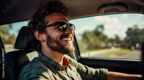 Portrait of male, driving, vehicle for professional, confident and ownership. Face, smile and happy man driving his car for insurance, service repair and dealership. Automobile industry