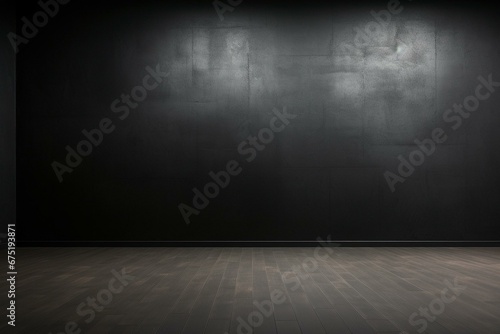 View of empty black wall. Generative AI