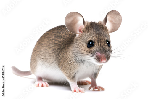 House mouse Mus musculus, cut out and isoled on a white background.