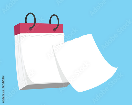 A calendar where you need to tear off pages. Vector illustration in flat style