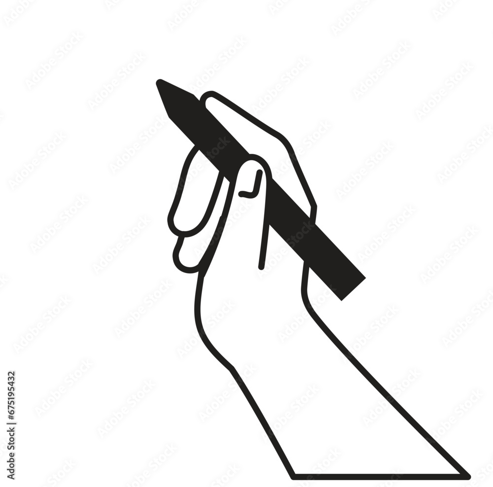 Fototapeta premium The hand holding the pen