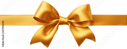 Golden ribbon and bow, cut out