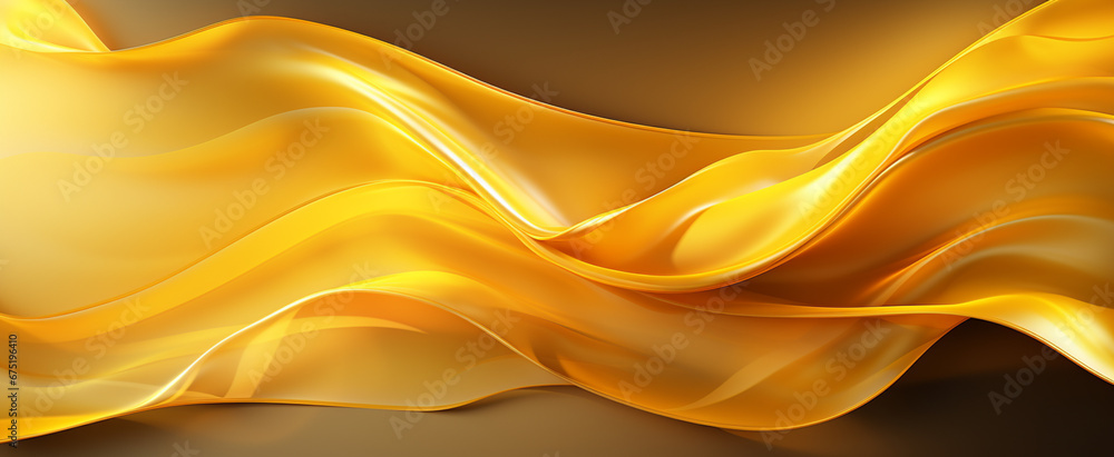 Obraz premium abstract Wavy yellow neon light effect background_