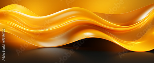 abstract Wavy yellow neon light effect background_