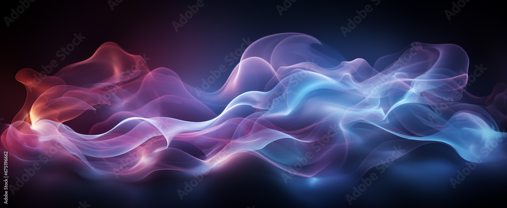 abstract Wavy white glowing neon light effect background_ abstract Wavy white glowing neon light effect background_