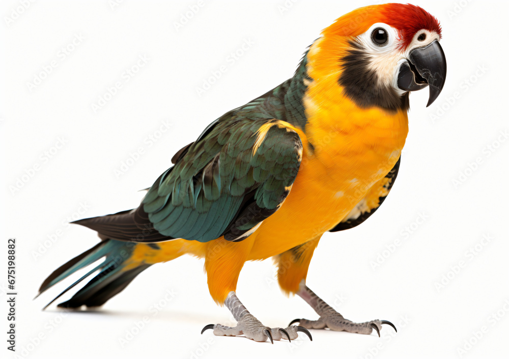Cacique Parrot isolated on white background