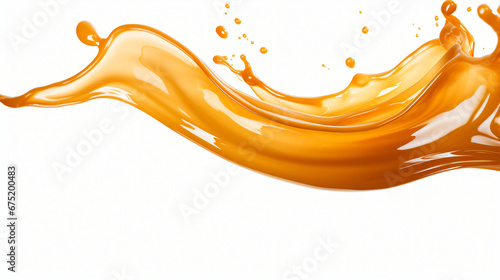 Caramel splash isolated on white background