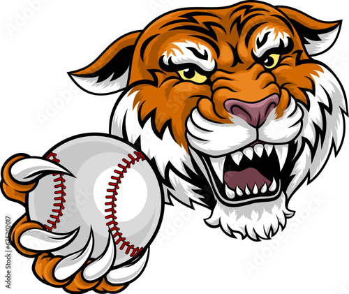 Photography A tiger animal baseball sports team cartoon mascot