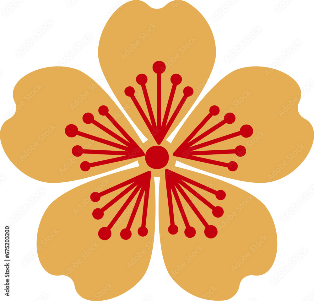 Golden cherry blossom flower Golden cherry blossom flower