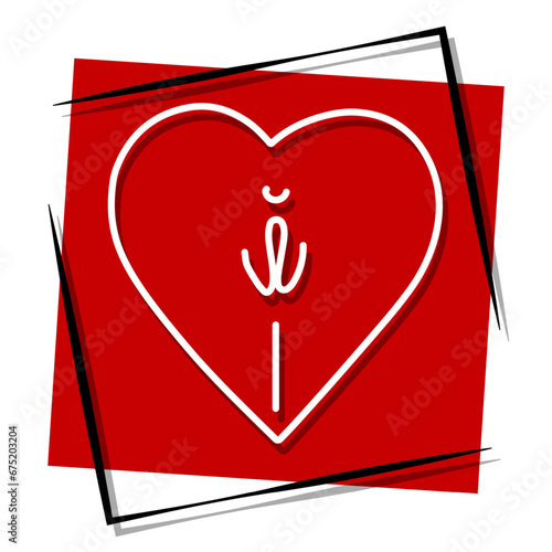 fell red banner in frame. Vector illustration.