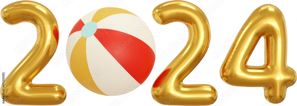 new year 2024 with summer ball new year 2024 with summer ball