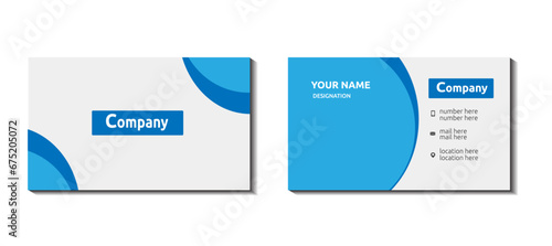Blue white simplistic business card design.