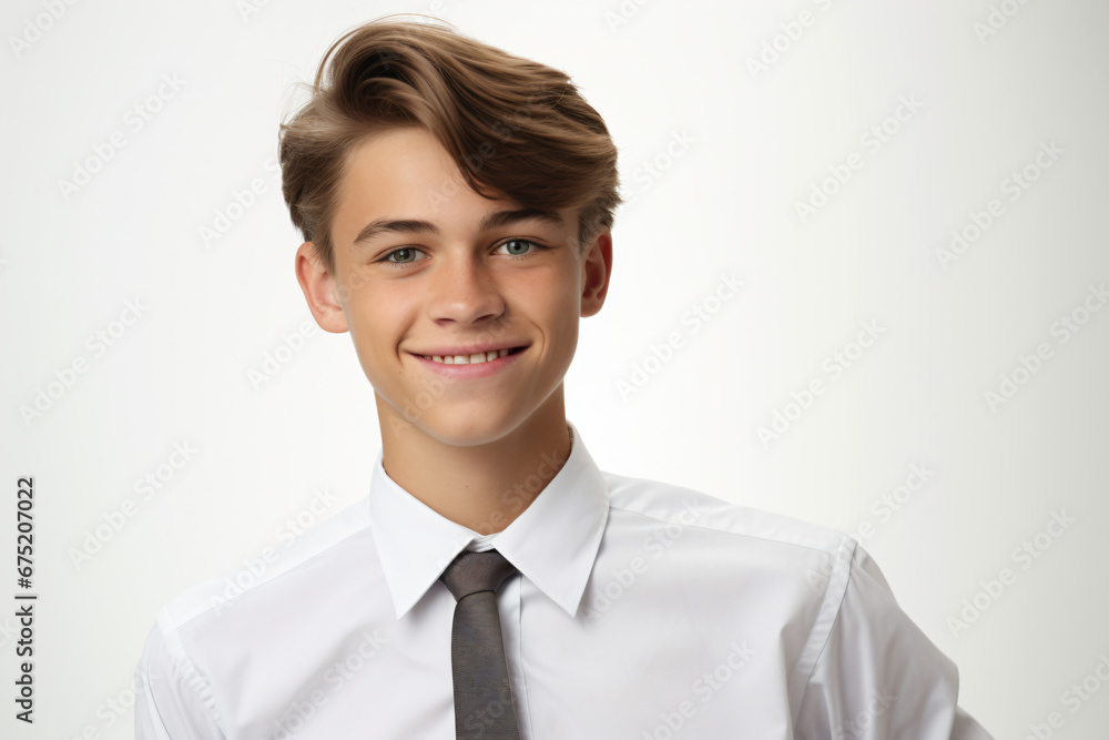 a young man wearing a white shirt and tie a young man wearing a white shirt and tie
