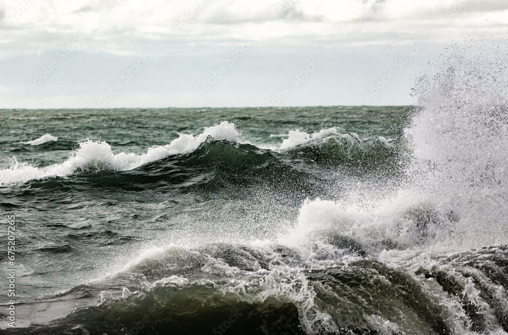 big waves in  adriatic sea storm