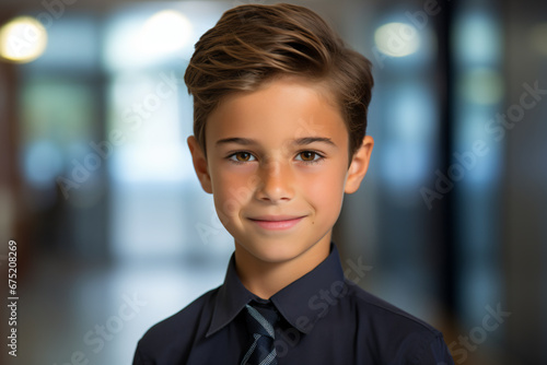 a young boy wearing a tie and a shirt