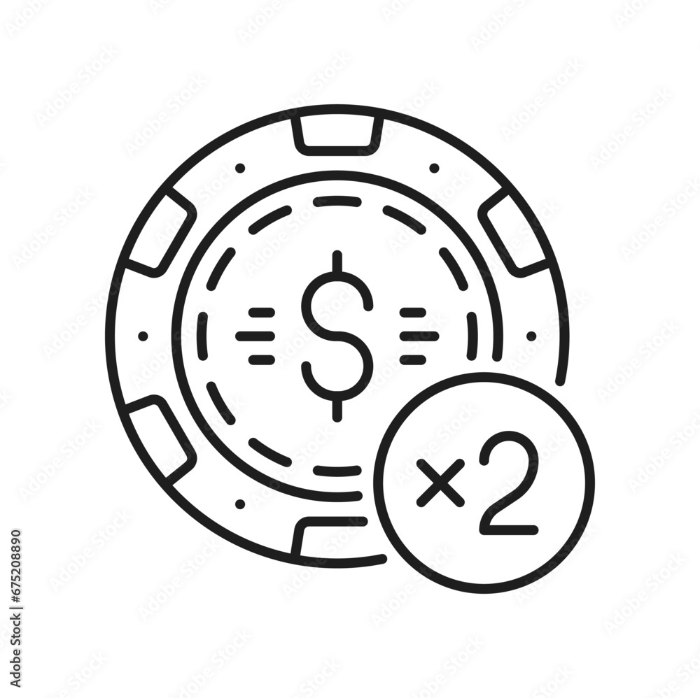 Casino chips for poker or roulette multiply on two. Vector gamble games betting token, playing cash in casino, poker chip Casino chips for poker or roulette multiply on two. Vector gamble games betting token, playing cash in casino, poker chip