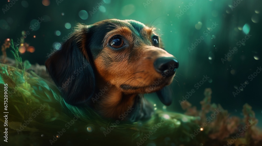 Dachshund style detailed atmospheric dog animal sausage illustration picture AI generated art