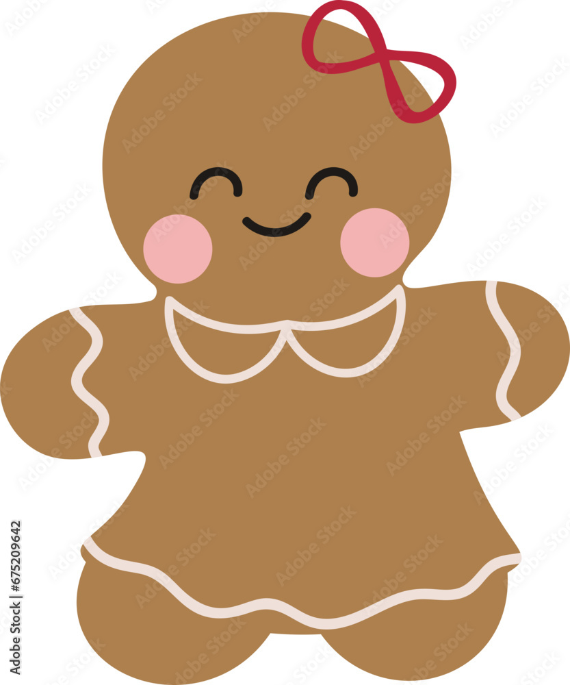 Cute gingerbread element vector Cute gingerbread element vector
