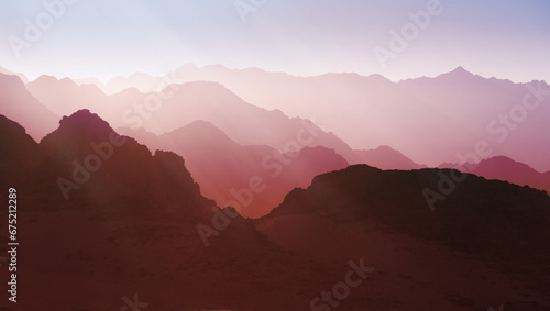 Mountainous terrain in vibrant pink shades. Abstract background. Futuristic landscape concept.