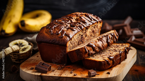 Bananabread with chocolate