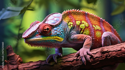 Beautiful color of chameleon, panther chameleon. © Misha