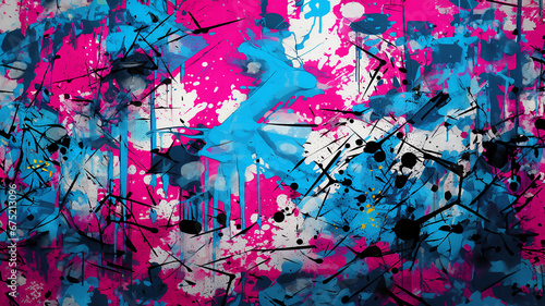 Fondo arte abstracto manchas rosa azul y blanco photo