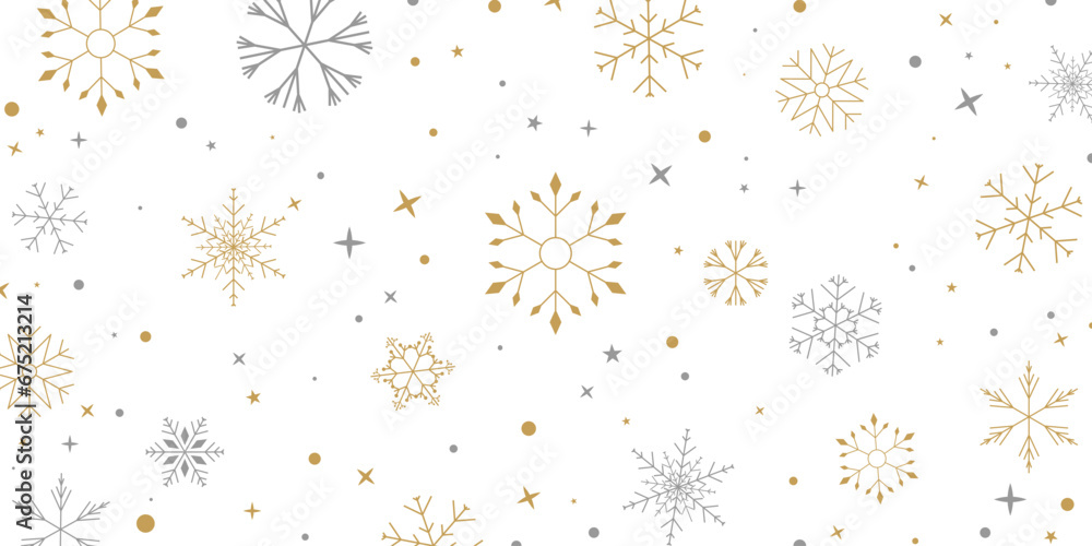 Fototapeta premium Winter background decorated with beautiful snow vector illustration.