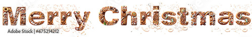 Feliz Navidad: Letras decoradas con galletas de jengibre photo